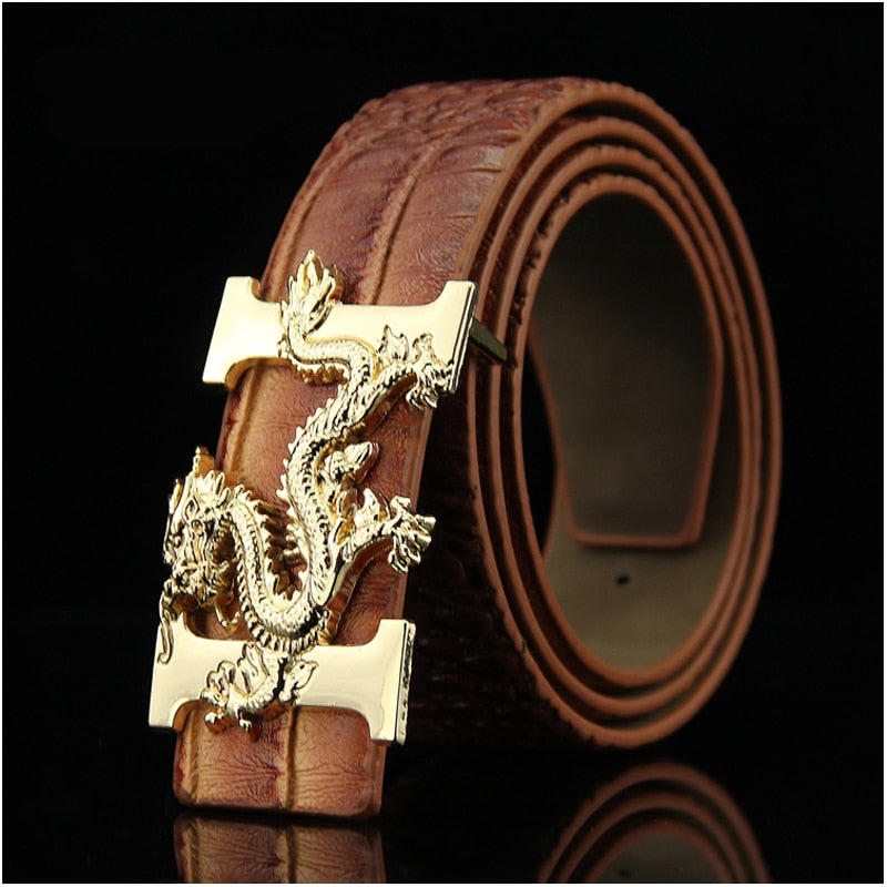 Luxury Designer H Brand Designer Belts Men High Quality PU Leather Belt Buckle Strap for Jeans-JACKMARC Black