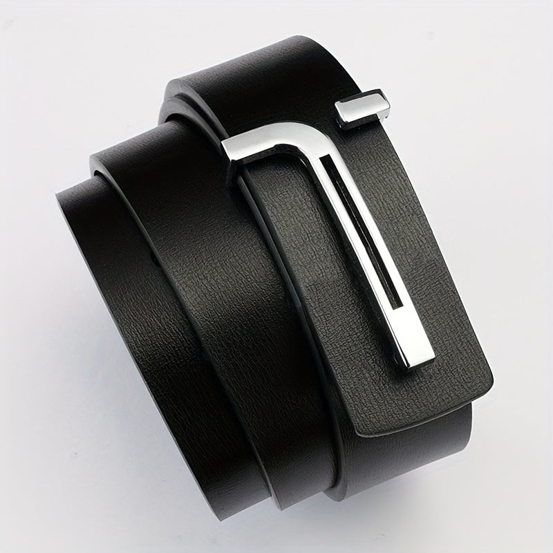 Jack Marc Leather Belt Alloy Pin Buckle