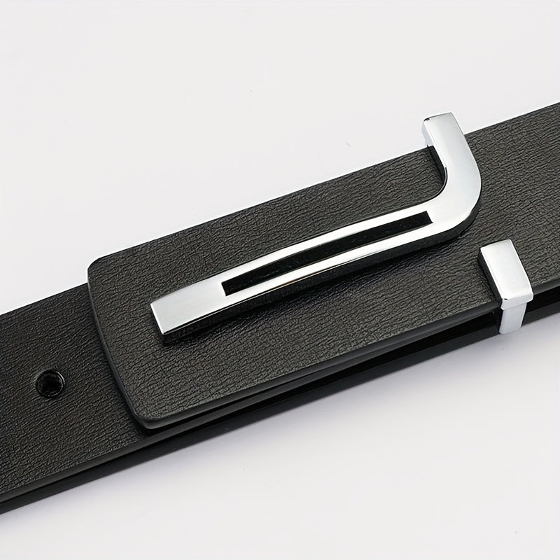 Jack Marc Leather Belt Alloy Pin Buckle