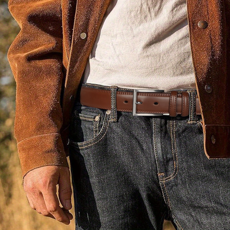 Men’s Genuine Leather Belt – Classic Casual Style for Jeans & Business