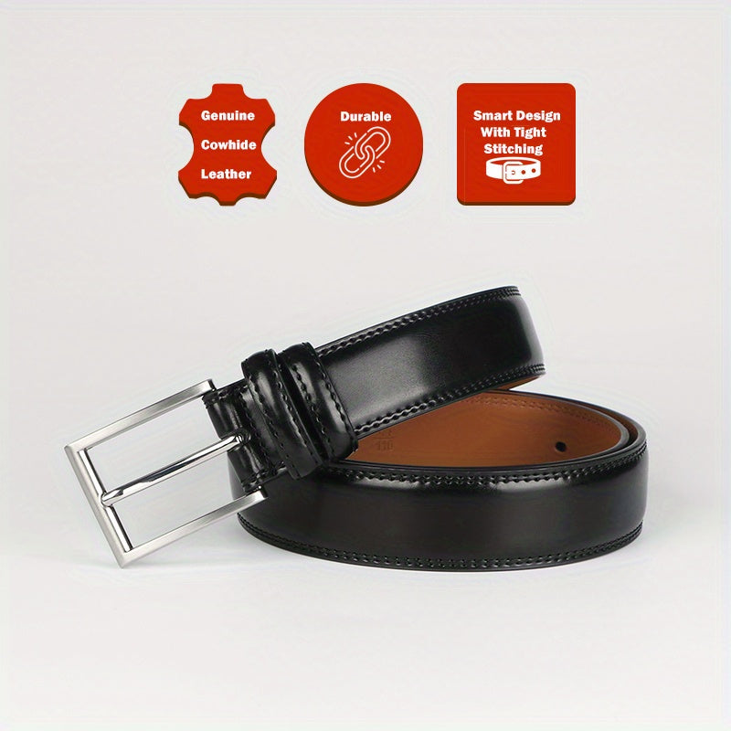 Men’s Genuine Leather Belt – Classic Casual Style for Jeans & Business