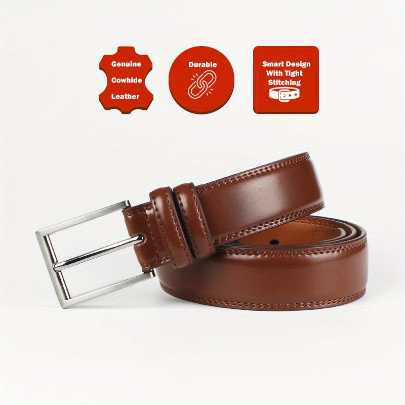 Men’s Genuine Leather Belt – Classic Casual Style for Jeans & Business
