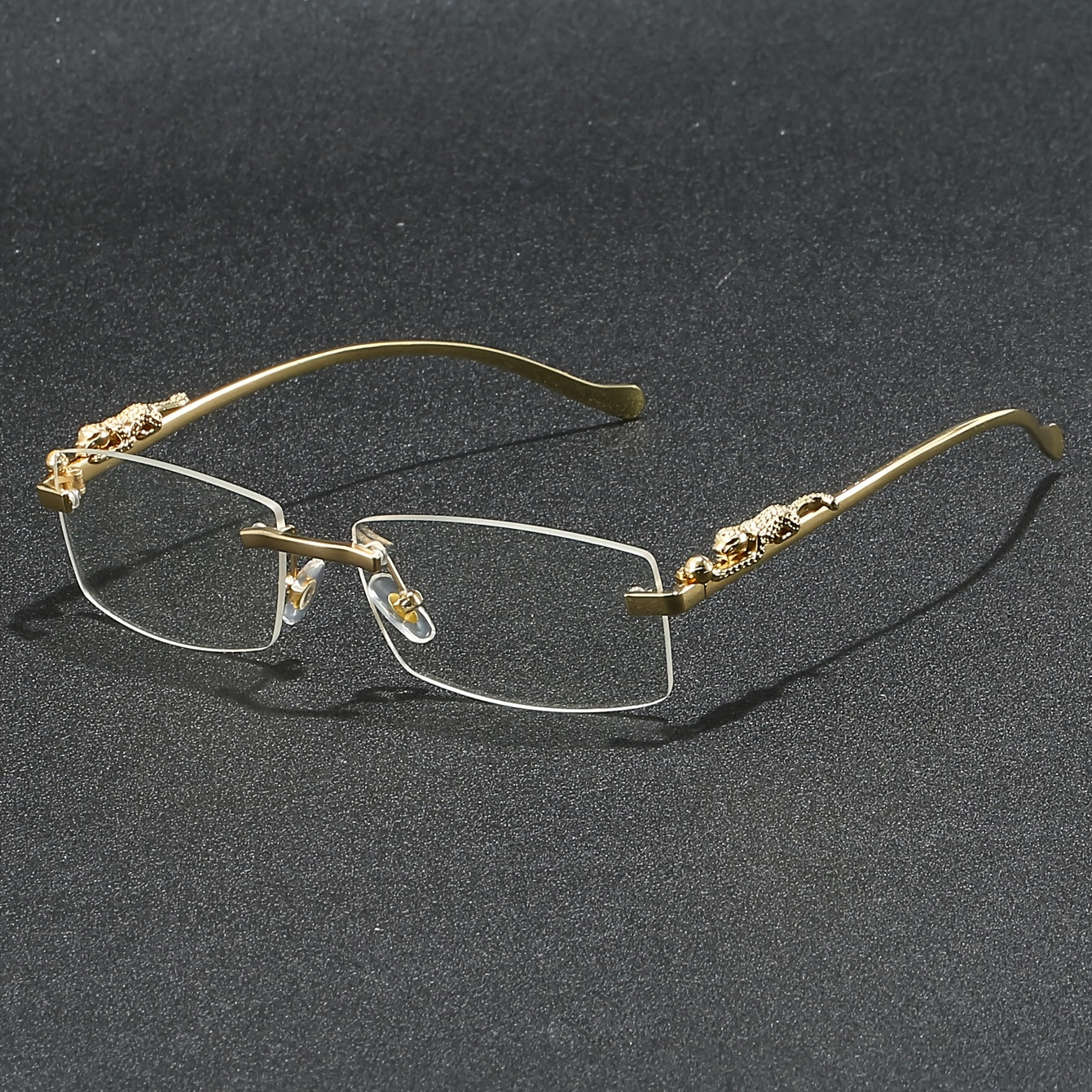 Rectangular Metal Rimless Anti-Blue Light Eyeglasses