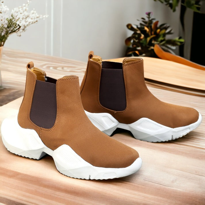 Jack Marc Fashion Newest Casual Suede Chelsea Boots for Men