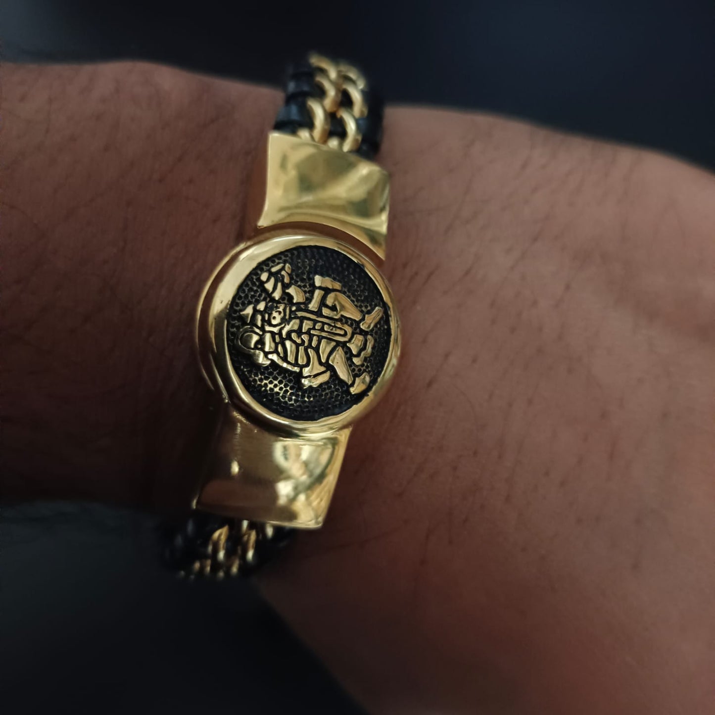 New Hanuman Devotional Gold Bracelet For Men-Jack Marc
