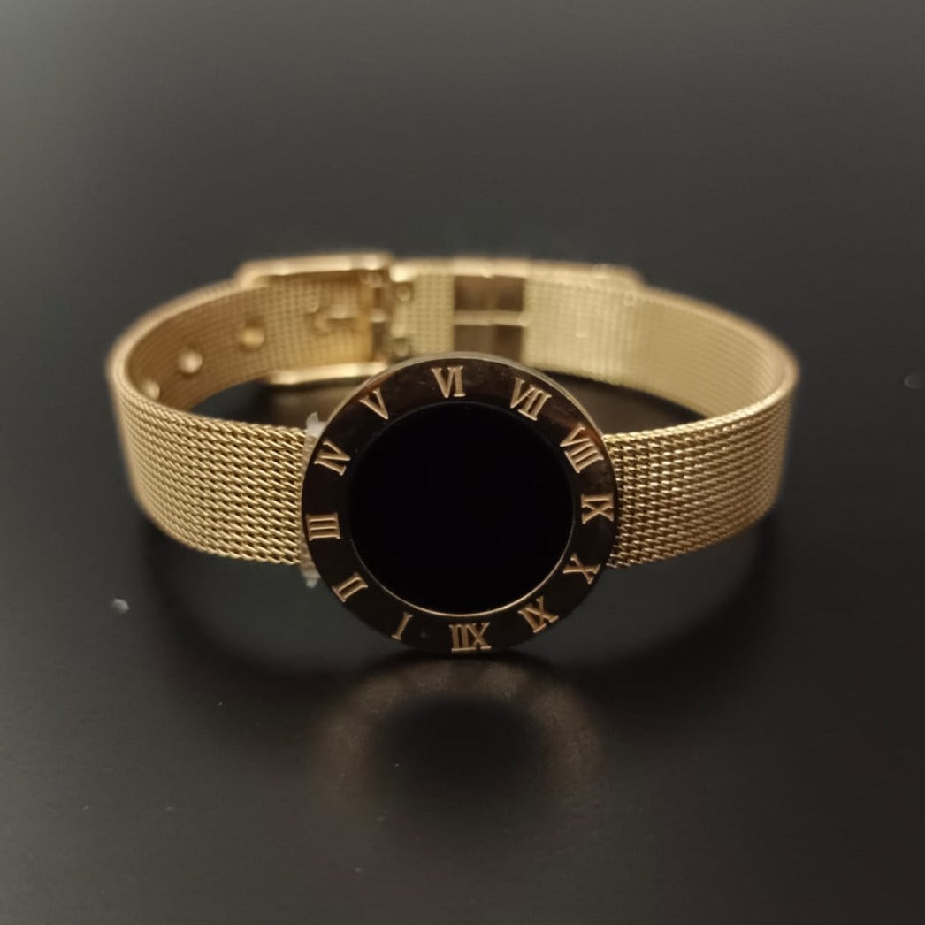 New Golden Watch Design Bracelet For Women and Girl-Jack Marc (Black Gold Dial)