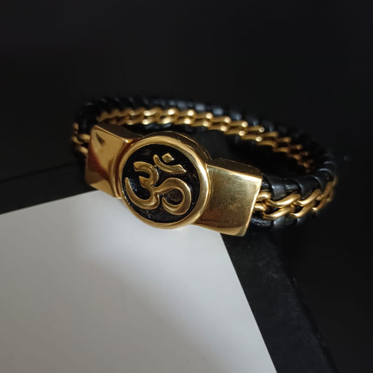 New OM Devotional Gold Bracelet For Men-Jack Marc