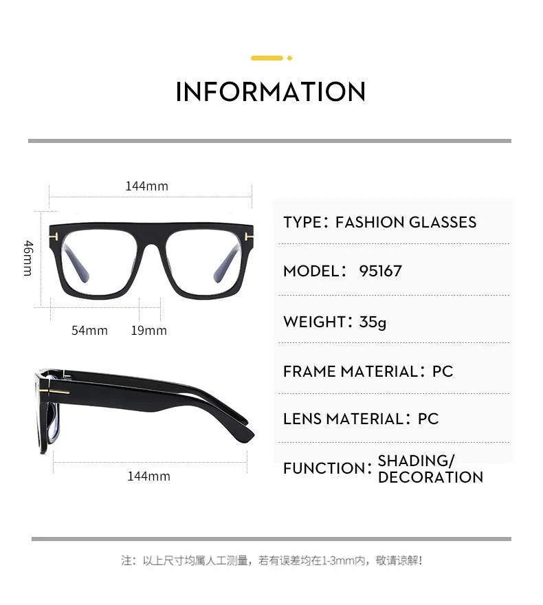 Vintage Square Anti Blue Light Eyeglasses