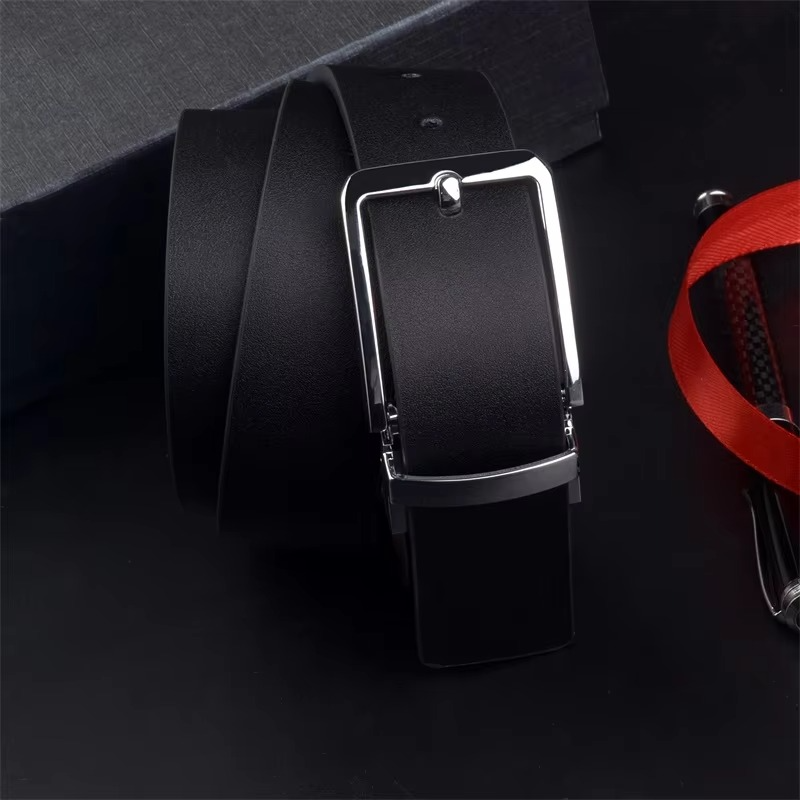 Men's Double-Sided Genuine Black Brown Leather Belt