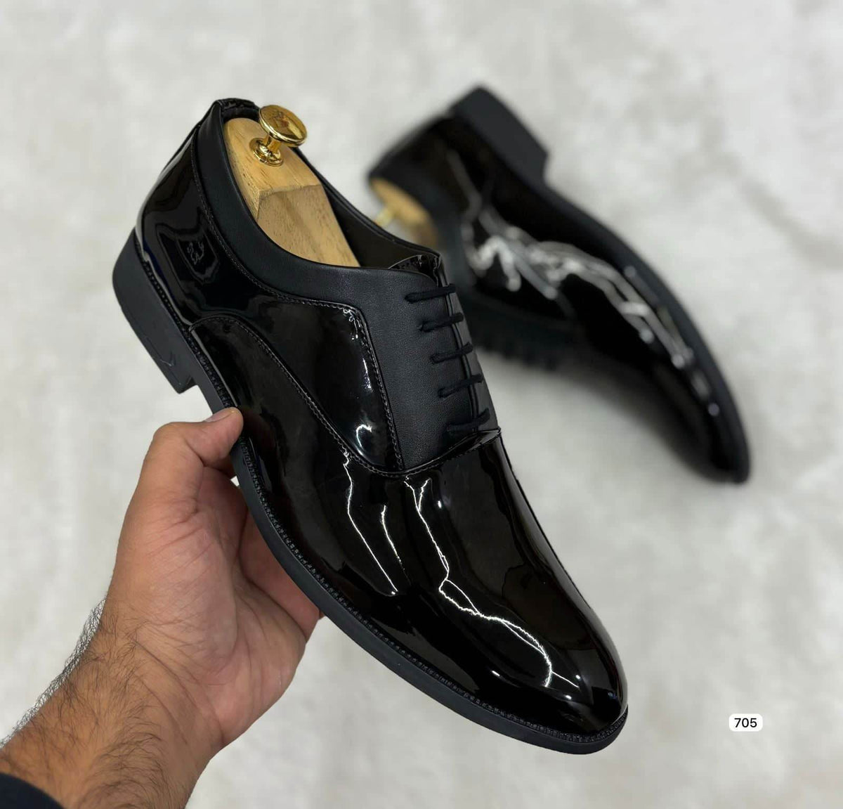 Shiny Black Oxford Shoes for Men Lace-Up by JACK MARC | JACK MARC Shiny Black Oxford Shoes for Men Lace-Up by JACK MARC | JACK MARC