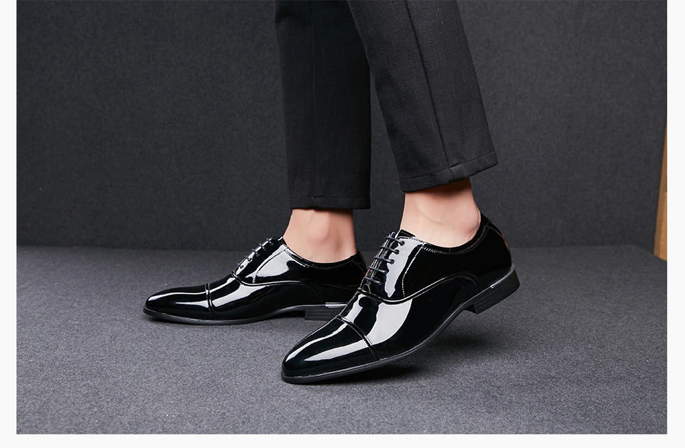 Shiny Black Formal Shoes For Men's-Jack Marc