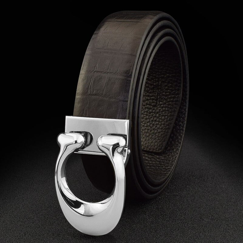 Buy Designer C Buckle Full Grain Leather Belt For Men-Jackmarc.com - JACKMARC.COM