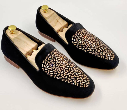 Buy New Arrival Fashion Studded Suede Loafer Shoes For Partywear And Casualwear - JackMarc - JACKMARC.COM