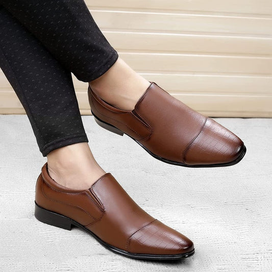 Buy New Fashion Brown Formal Leather Shoes For Office Wear Party Wear- JackMarc - JACKMARC.COM