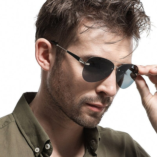 Buy New Fashion Metal Rimless Pilot Sunglasses For Men -JackMarc - JACKMARC.COM