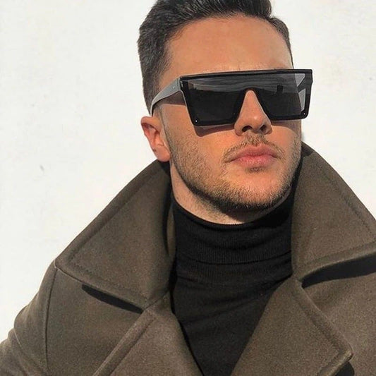 Buy New Fashion Square Oversized Shades Sunglasses Men Black - JackMarc - JACKMARC.COM