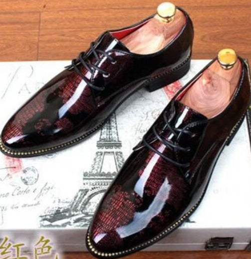 Buy New Fashionable World map Pointed Toe Luxury Wedding Shoes For Men-Jackmarc - JACKMARC.COM