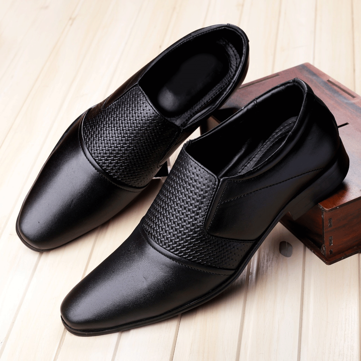 Buy New Stylish Formal Black Leather Shoes For Office Wear Party Wear- JackMarc - JACKMARC.COM