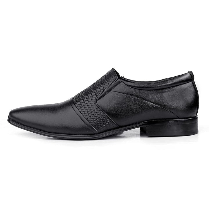 Buy New Stylish Formal Black Leather Shoes For Office Wear Party Wear- JackMarc - JACKMARC.COM