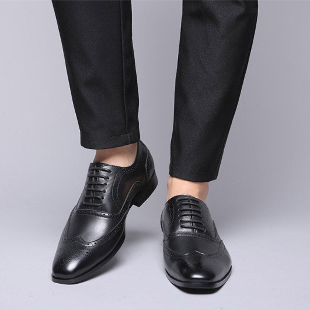 Classic Business Formal Shoes Pointed Toe leather For Men-JACKMARC - JACKMARC.COM