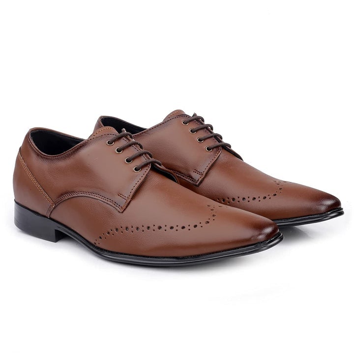 Designer Formal Pointed Leather Lace up Shoes For Office And Party Wear - JackMarc - JACKMARC.COM