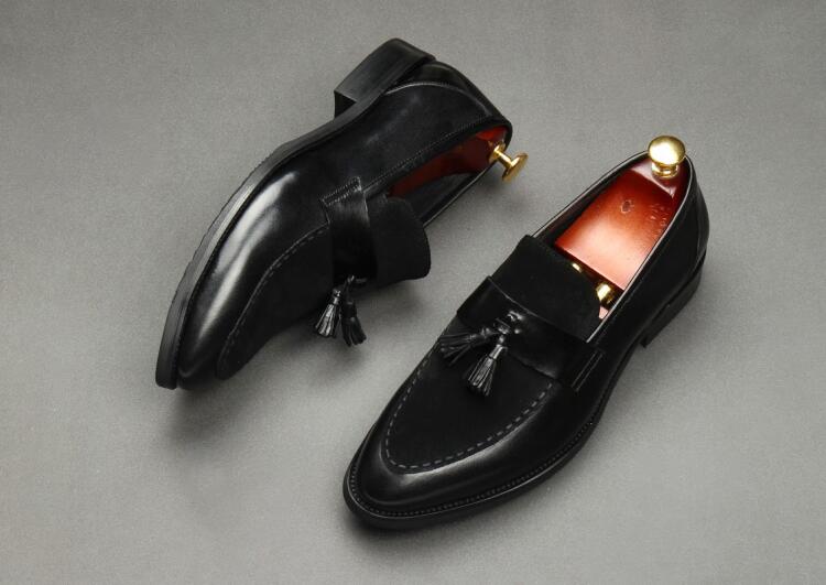 New Arrival Men Brown Suede Shoes Fashion Pointed Business Leisure Leather Slip On Loafer Black-JACKMARC - JACKMARC.COM