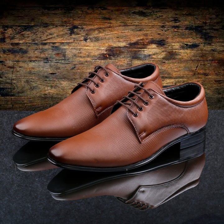 New Fashion Formal Pointed Leather Lace up Shoes For Office And Party Wear - JackMarc - JACKMARC.COM
