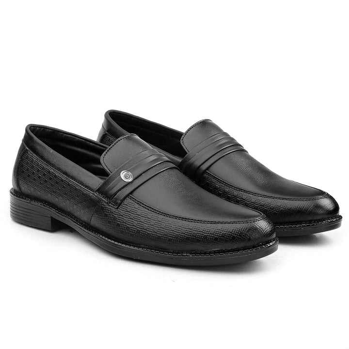 New Stylish Loafer Black Leather Shoes - JACKMARC.COM