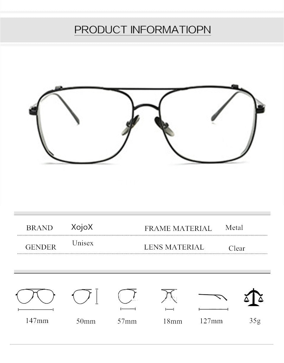 Optical Alloy Glasses Frame Women Men Oversized Transparent Eyeglasses Frames - JACK MARC - JACKMARC.COM