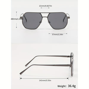 Classic Trendy Punk Polygonal Gray Glasses