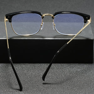 Square Semi-Metal Frame Blue Light Blocking Glasses