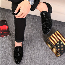 Load image into Gallery viewer, Men&#39;s Elegant Slip-On Loafers with Rhinestone
