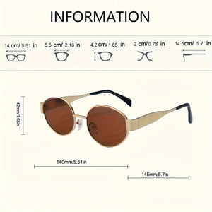 Stylish Oval Metal Frame Anti-reflective Eyeglasses