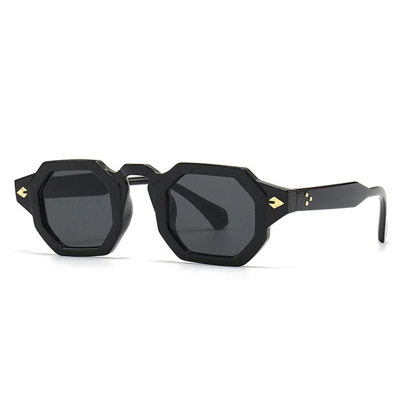 Retro Polygon Square Sunglasses - Unisex Gradient Shades