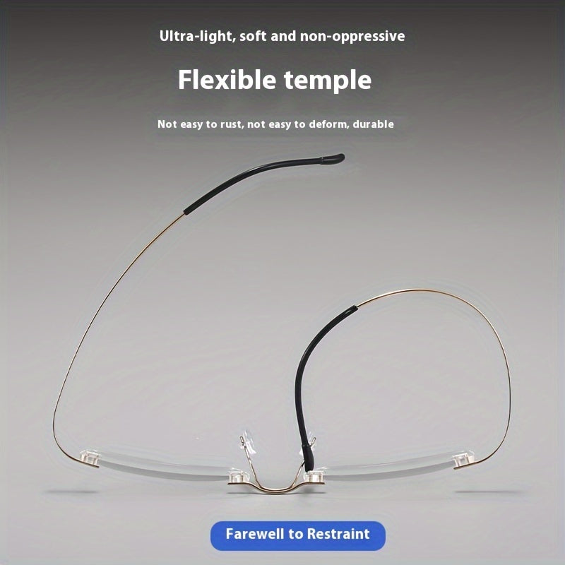 Rimless Titanium Rectangular Glasses