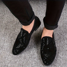 Load image into Gallery viewer, Men&#39;s Elegant Slip-On Loafers with Rhinestone
