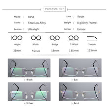 Load image into Gallery viewer, Rimless Titanium Eyeglasses
