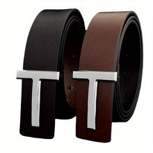 Load image into Gallery viewer, Men&#39;s Smooth Buckle Adjustable Leather Business Casual Belt
