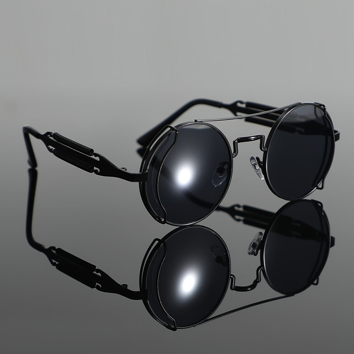 Bold cyberpunk-inspired black sunglass