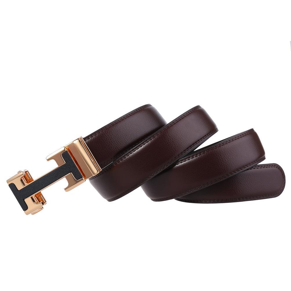 Jack marc luxury design auto buckle genuine leather belt for men