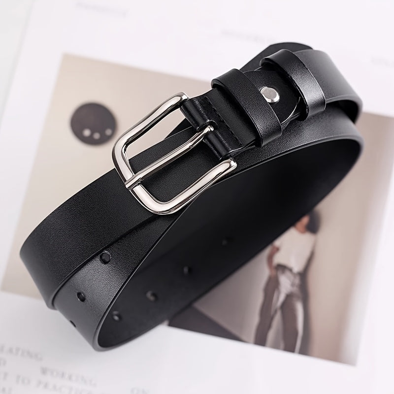 Elegant Fashion Genuine Leather Belt with Metal Pin Buckle