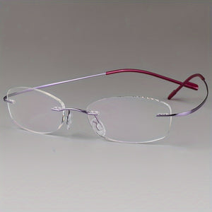 Unisex Casual Frameless Eyeglasses – Ultra-Light Memory Titanium Alloy