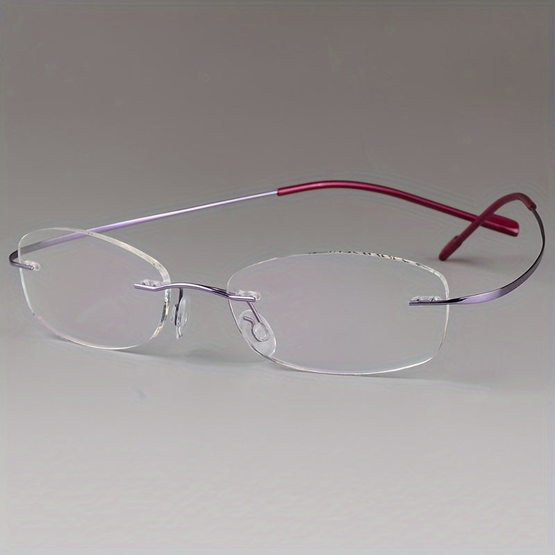 Unisex Casual Frameless Eyeglasses – Ultra-Light Memory Titanium Alloy