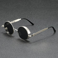 Load image into Gallery viewer, Steampunk bold round sunglasses
