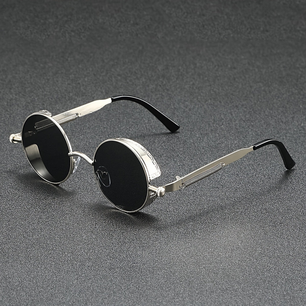 Steampunk bold round sunglasses