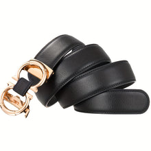 Load image into Gallery viewer, Men&#39;s Stylish Black Faux Leather Belt with Alloy Buckle
