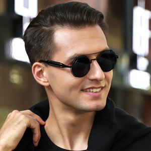 Bold cyberpunk-inspired black sunglass