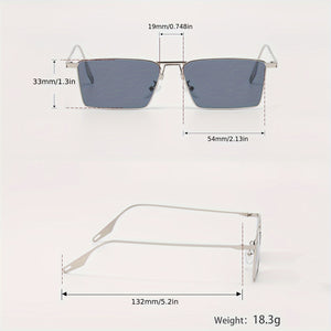 Men's Fashion Copper Alloy Rectangular Glasses