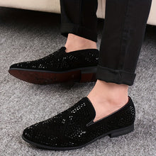 Load image into Gallery viewer, Men&#39;s Elegant Slip-On Loafers with Rhinestone
