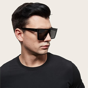 Flat top black sunglasses